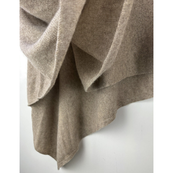 Alashan 100% Cashmere Draped Dress Topper Poncho Lightweight Soft & Cozy Tan NWT - Picture 14 of 16